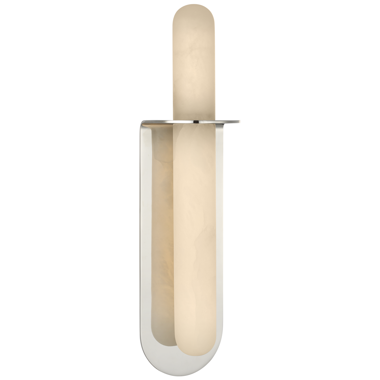 Fosse 18" Invertable Offset Oval Sconce | Polished Nickel | Alabaster