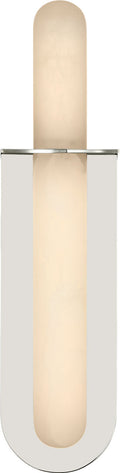 Fosse 18" Invertable Offset Oval Sconce | Polished Nickel | Alabaster