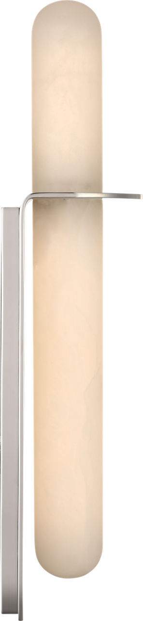 Fosse 18" Invertable Offset Oval Sconce | Polished Nickel | Alabaster