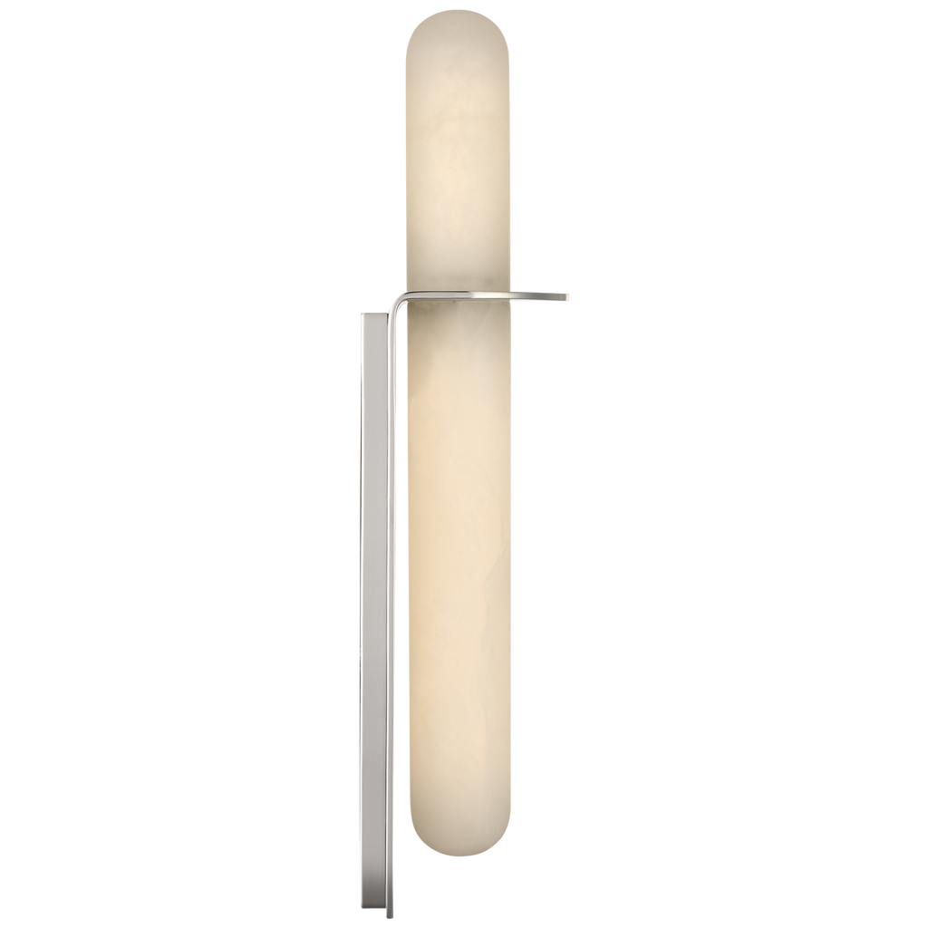 Fosse 18" Invertable Offset Oval Sconce | Polished Nickel | Alabaster