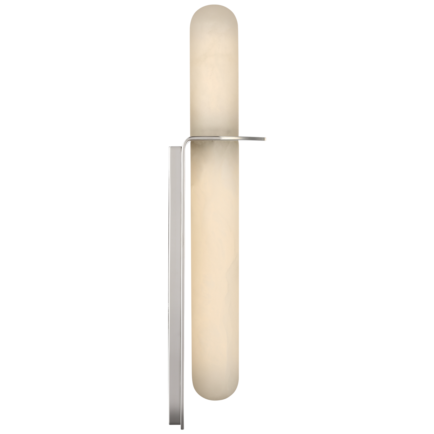 Fosse 18" Invertable Offset Oval Sconce | Polished Nickel | Alabaster