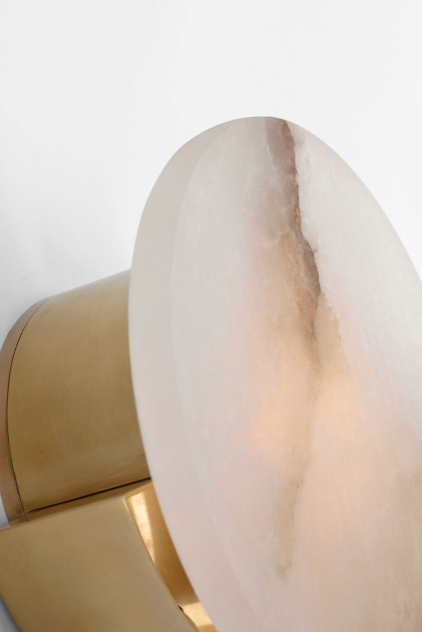 Melange Sconce | Antique-Burnished Brass | Alabaster