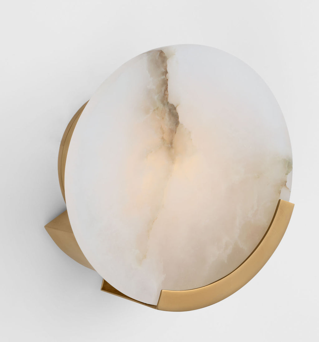 Melange Sconce | Antique-Burnished Brass | Alabaster