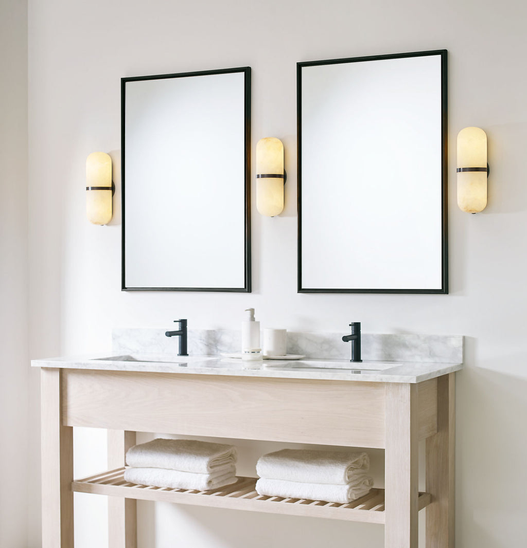 Melange Pill Form Sconce | Bronze | Alabaster