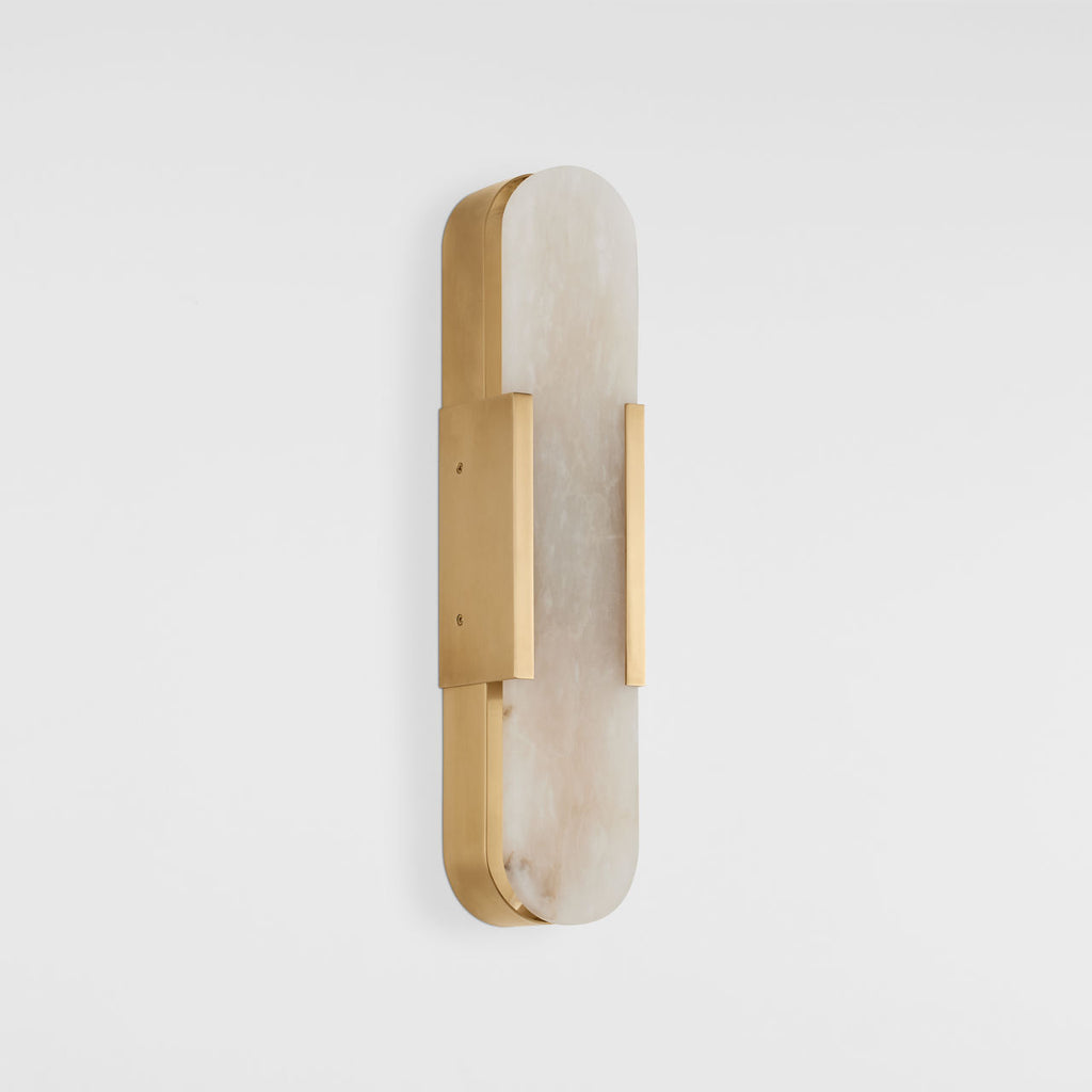 Melange Elongated Sconce | Antique-Burnished Brass | Alabaster