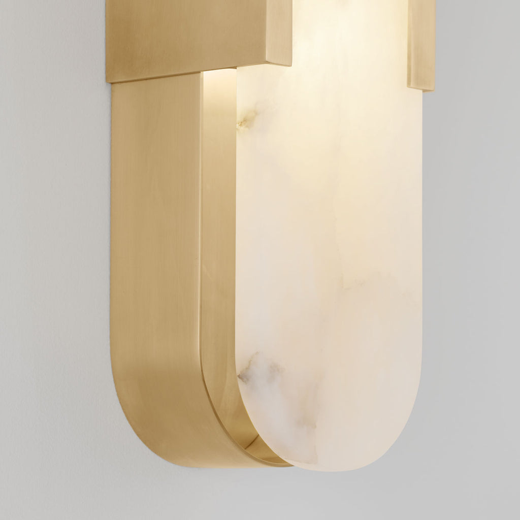 Melange Elongated Sconce | Antique-Burnished Brass | Alabaster
