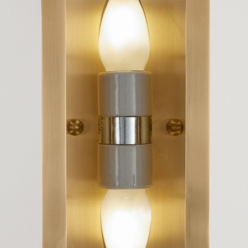 Melange Elongated Sconce | Antique-Burnished Brass | Alabaster