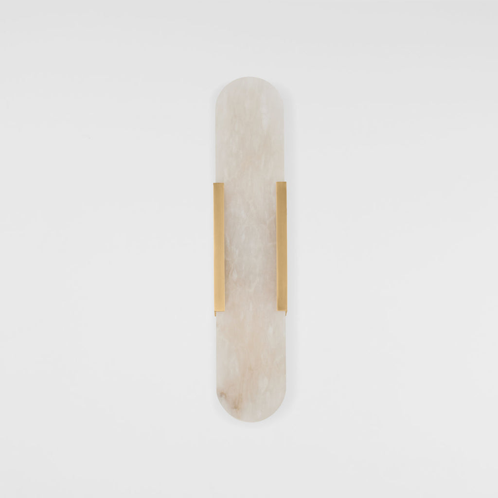 Melange Elongated Sconce | Antique-Burnished Brass | Alabaster