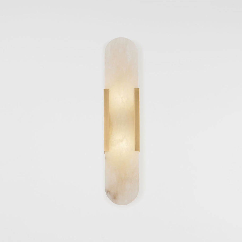 Melange Elongated Sconce | Antique-Burnished Brass | Alabaster
