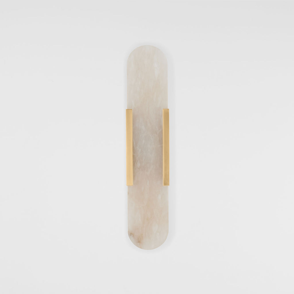 Melange Elongated Sconce | Antique-Burnished Brass | Alabaster