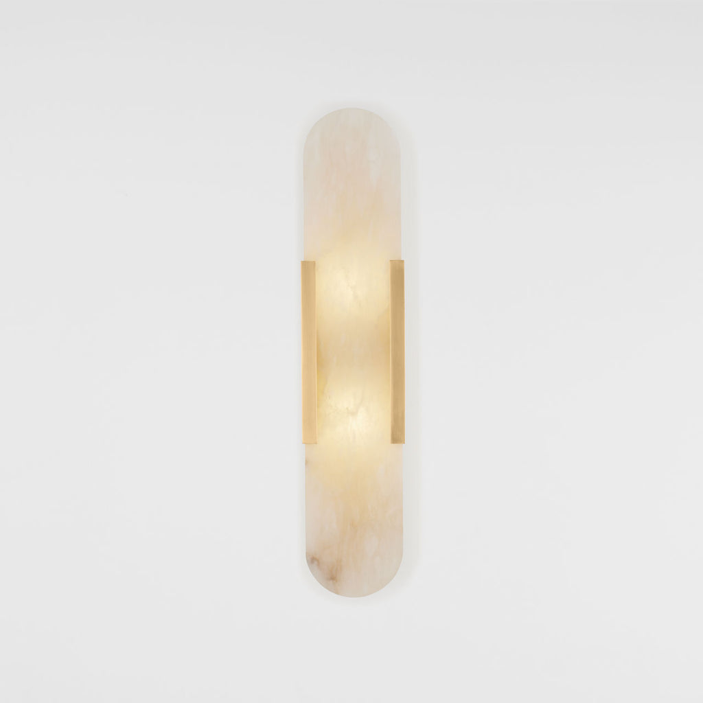 Melange Elongated Sconce | Antique-Burnished Brass | Alabaster