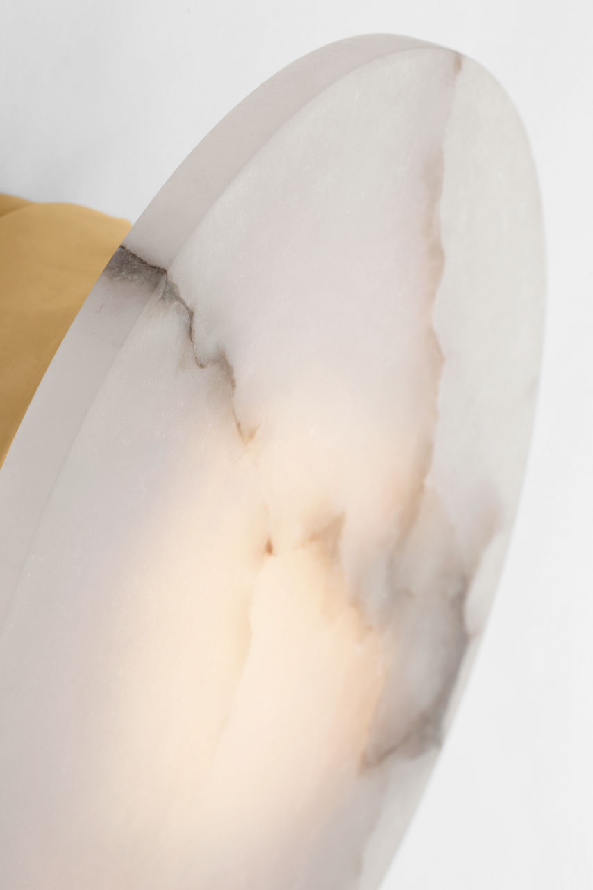 Melange 10" Sconce | Antique-Burnished Brass | Alabaster