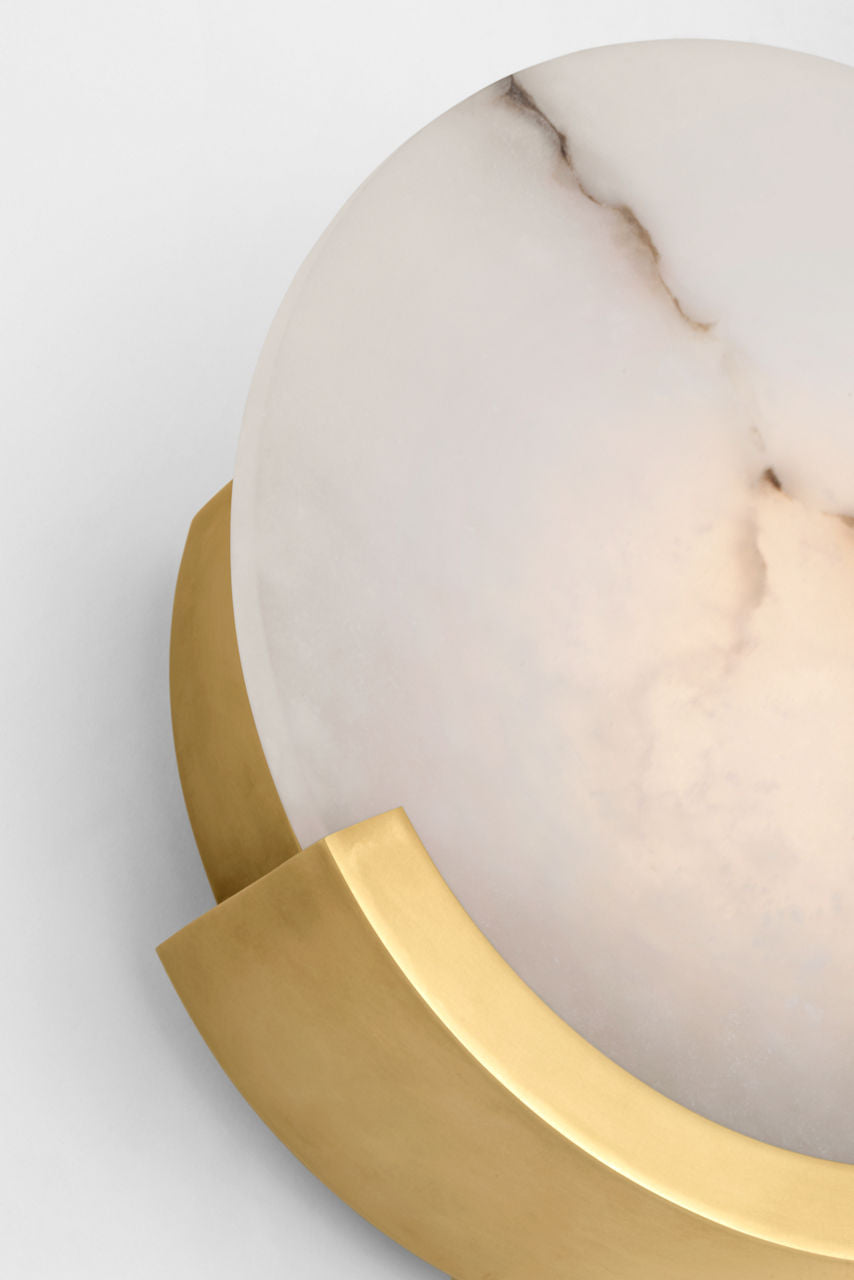 Melange 10" Sconce | Antique-Burnished Brass | Alabaster
