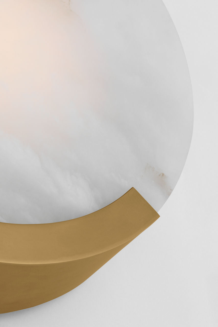 Melange 13" Sconce | Antique-Burnished Brass | Alabaster