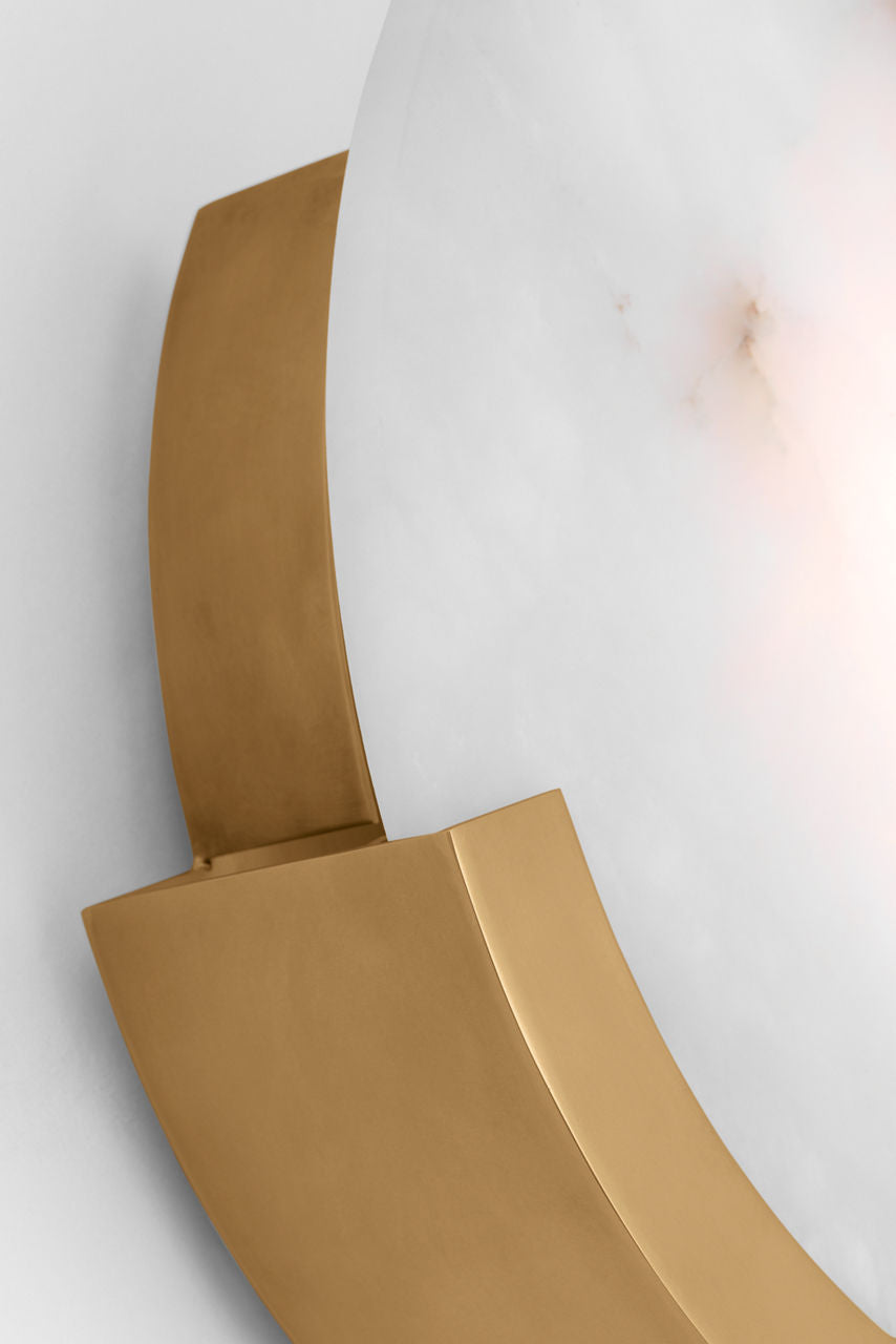 Melange 13" Sconce | Antique-Burnished Brass | Alabaster