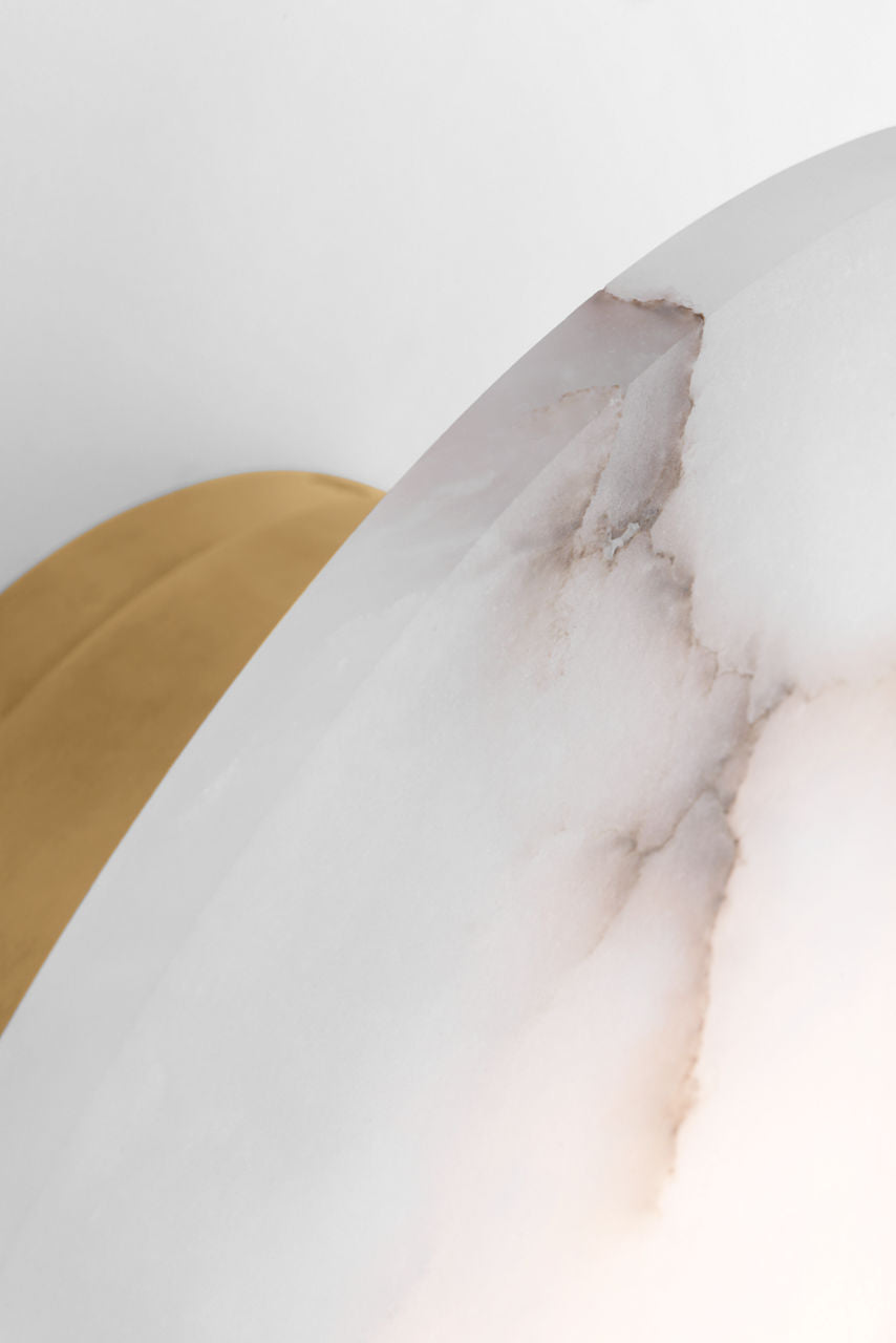 Melange 13" Sconce | Antique-Burnished Brass | Alabaster