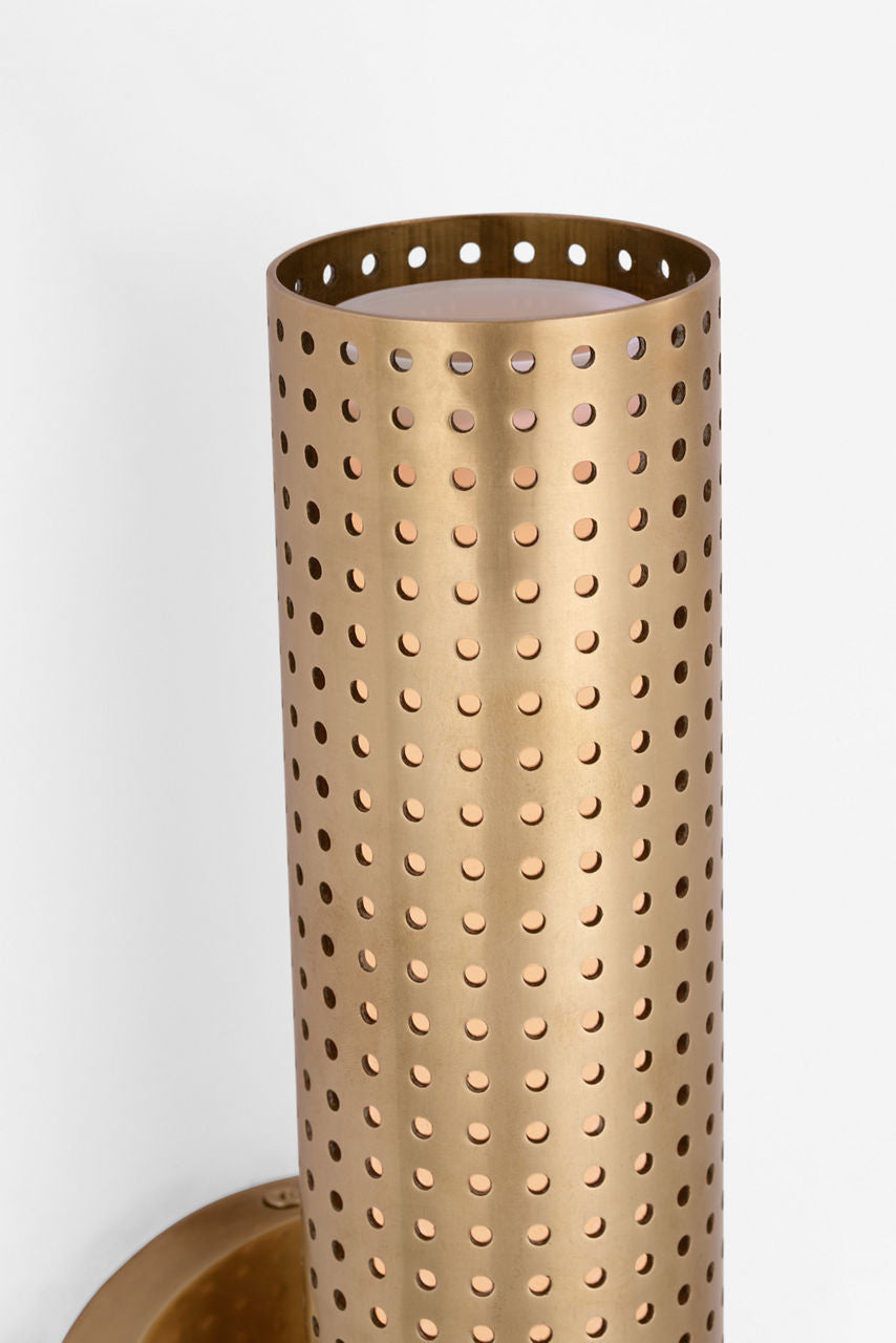 Precision 18" Bullet Sconce | Antique-Burnished Brass | White Glass