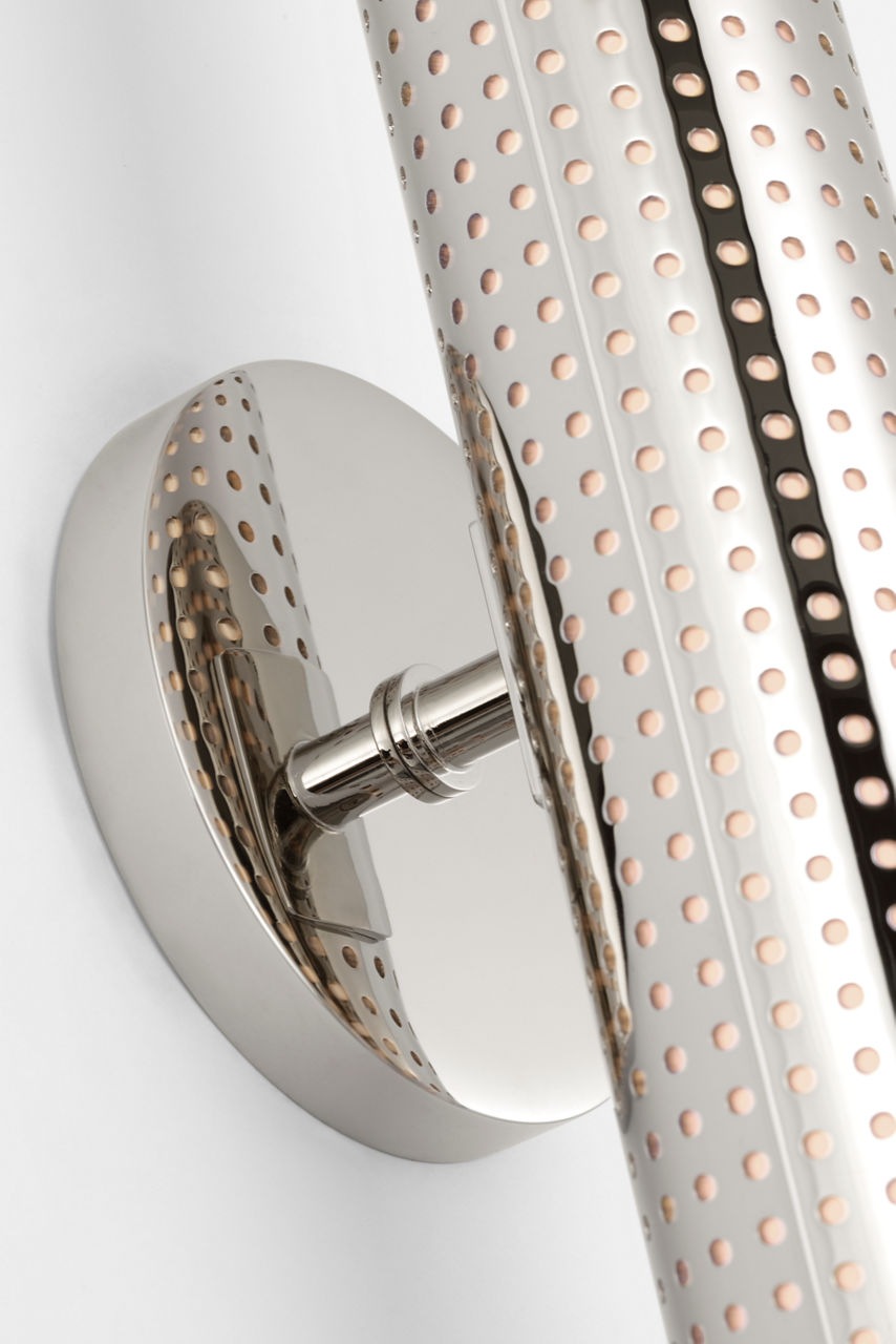 Precision 18" Bullet Sconce | Polished Nickel | White Glass
