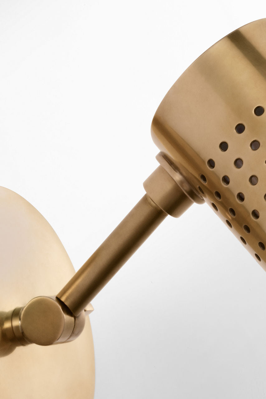 Precision 12" Articulating Sconce | Antique-Burnished Brass | White Glass
