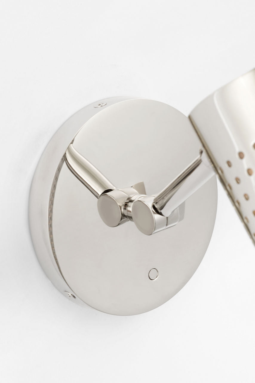 Precision 12" Articulating Sconce | Polished Nickel | White Glass