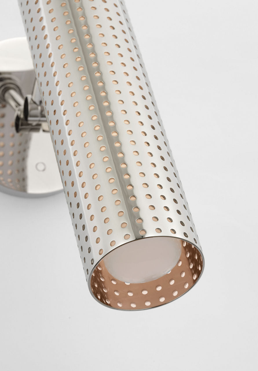 Precision 12" Articulating Sconce | Polished Nickel | White Glass
