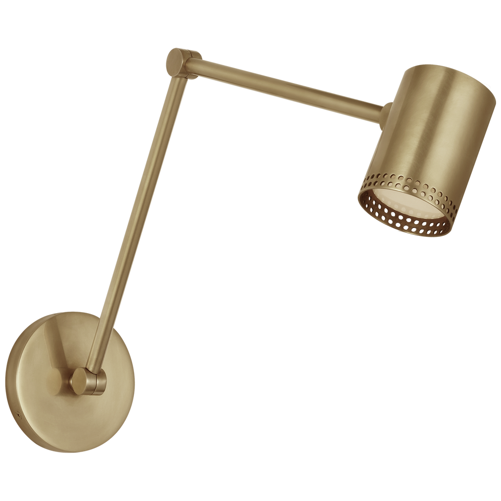 Precision 5" Double Library Light | Antique-Burnished Brass | White Glass