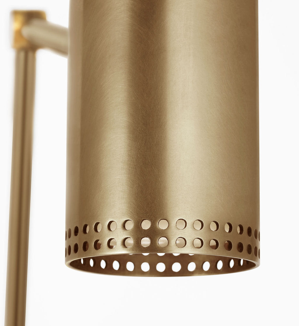 Precision 5" Double Library Light | Antique-Burnished Brass | White Glass