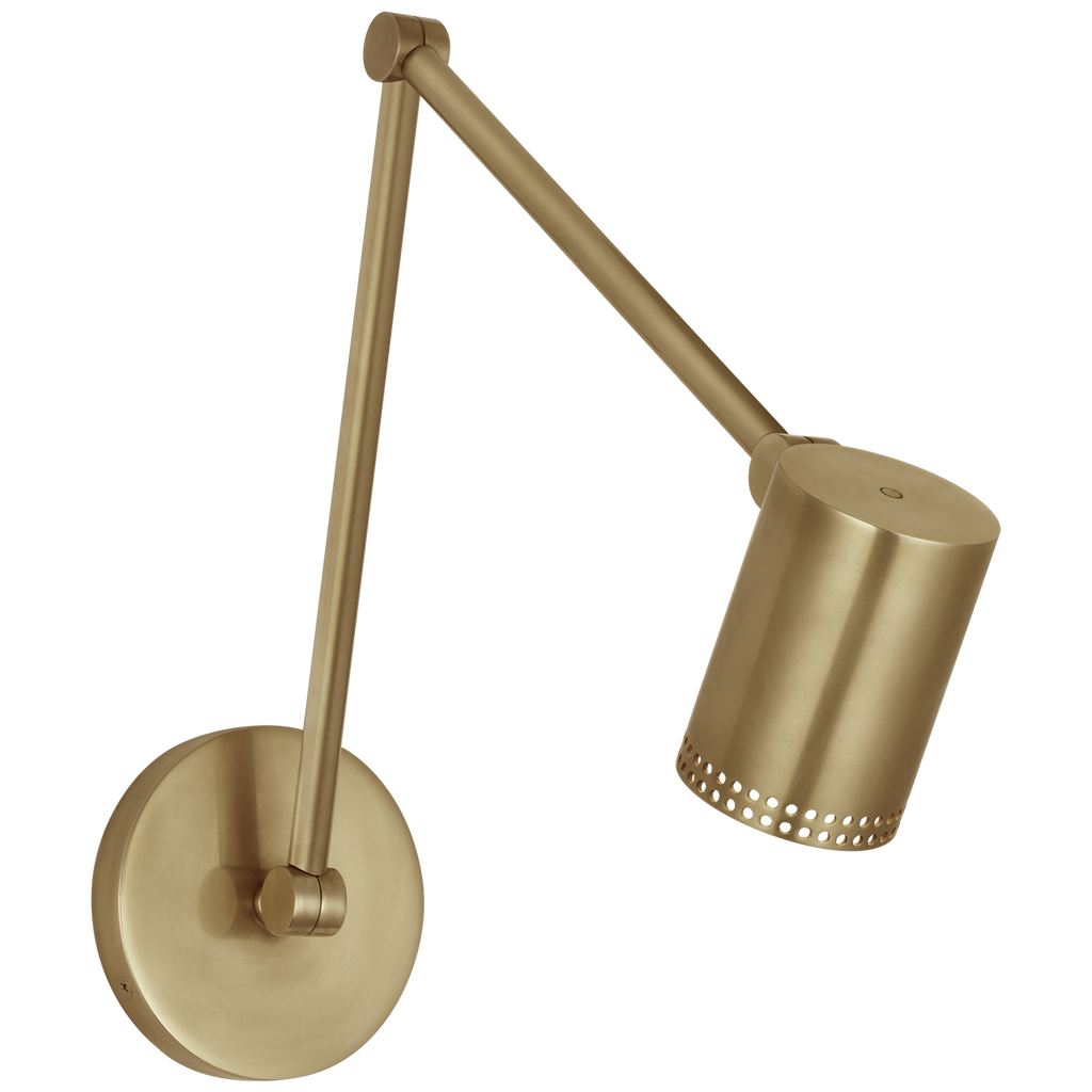 Precision 5" Double Library Light | Antique-Burnished Brass | White Glass