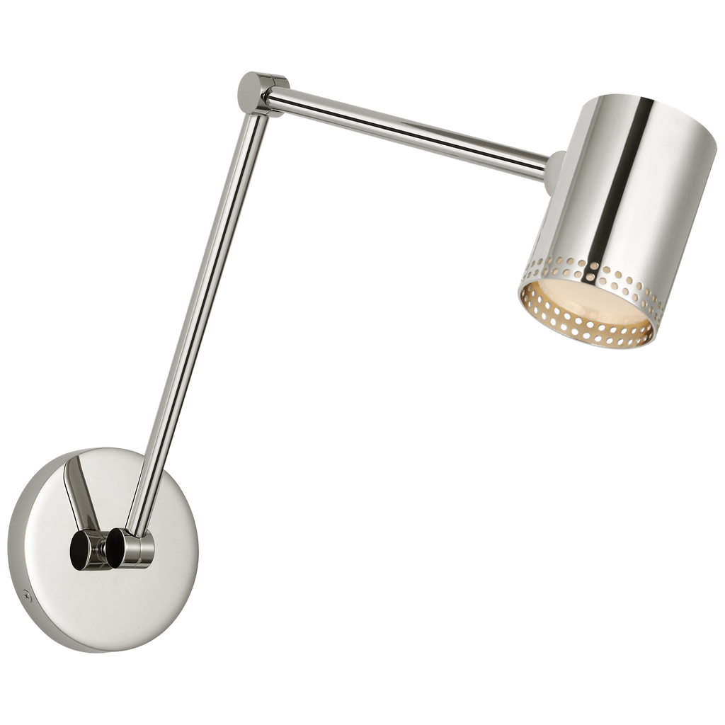 Precision 5" Double Library Light | Polished Nickel | White Glass