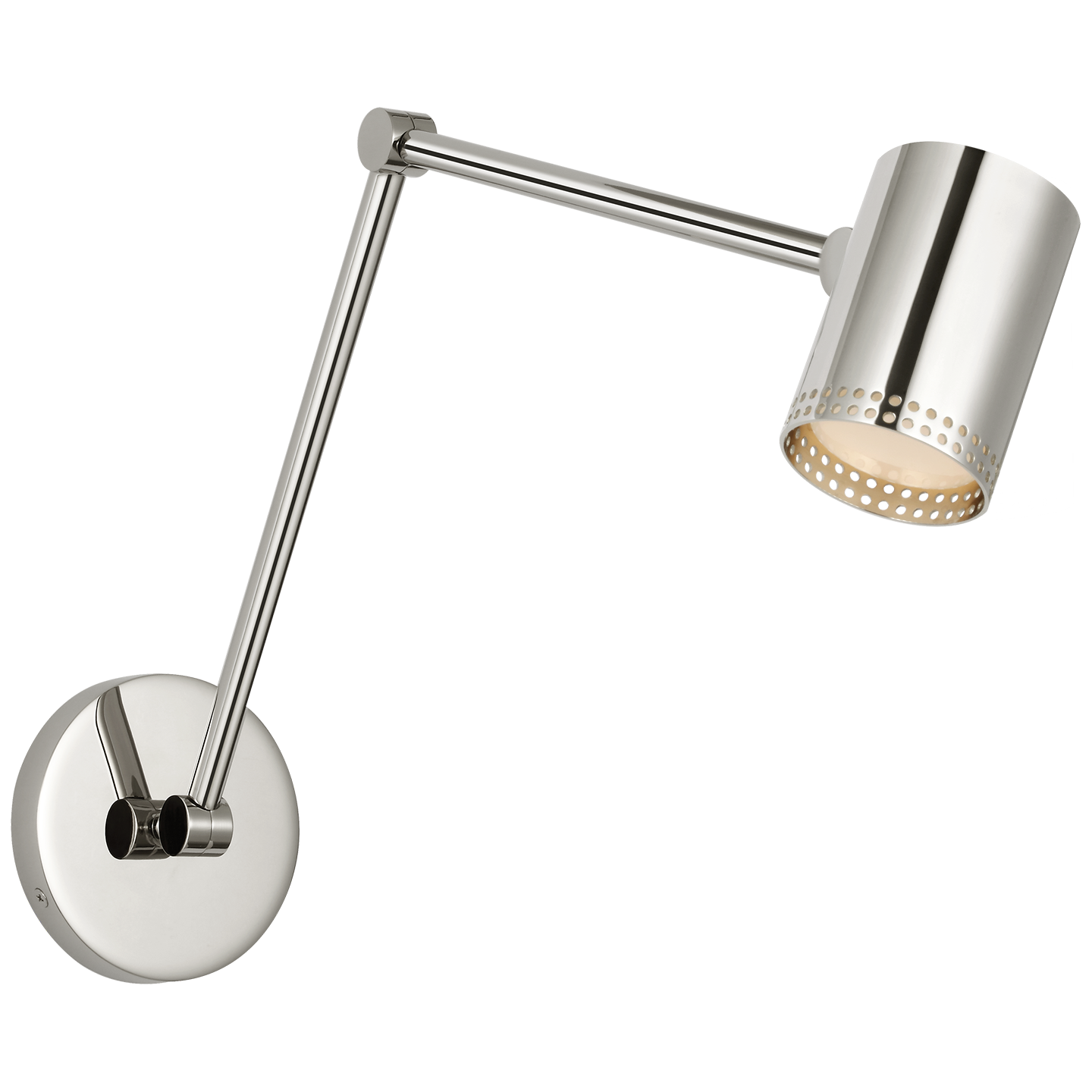 Precision 5" Double Library Light | Polished Nickel | White Glass