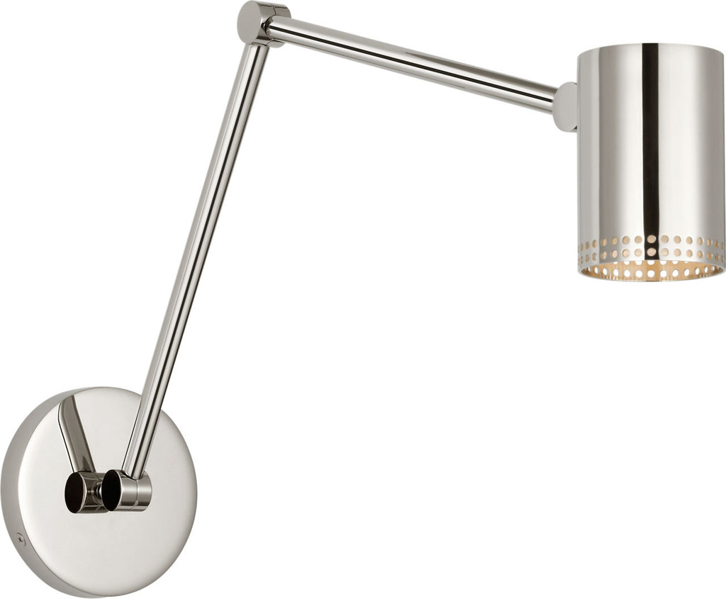 Precision 5" Double Library Light | Polished Nickel | White Glass
