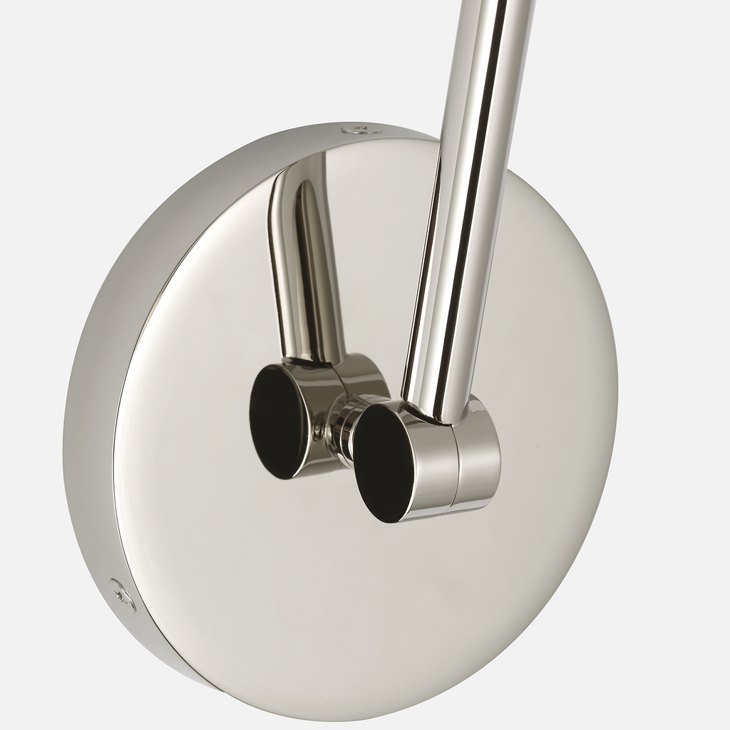 Precision 5" Double Library Light | Polished Nickel | White Glass