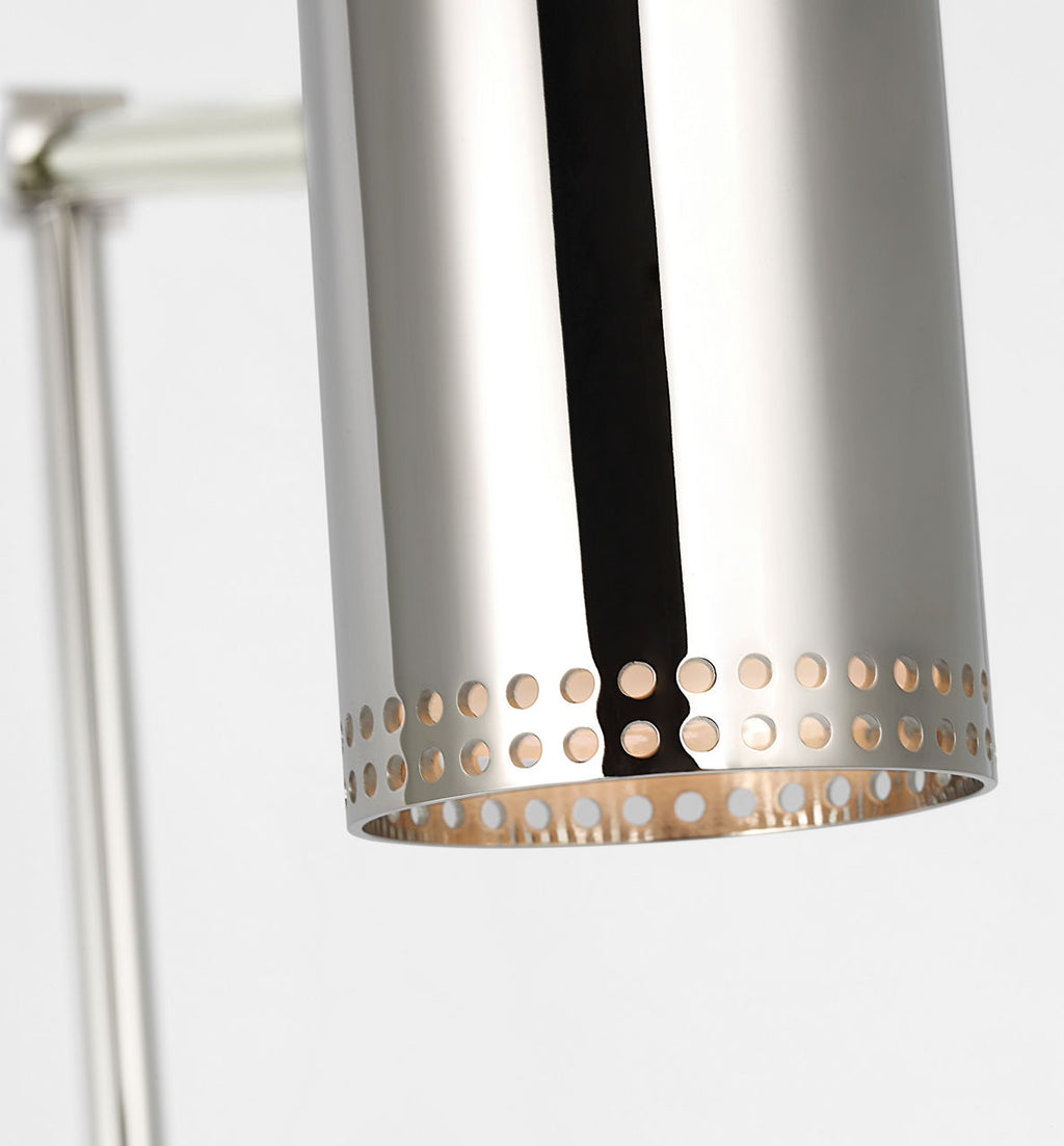 Precision 5" Double Library Light | Polished Nickel | White Glass