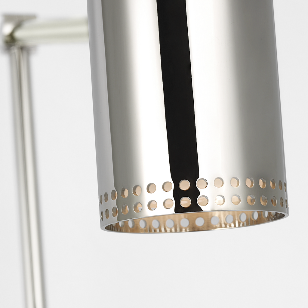 Precision 5" Double Library Light | Polished Nickel | White Glass