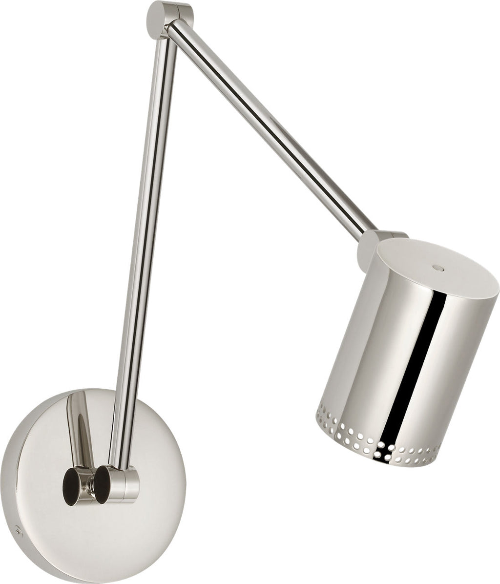 Precision 5" Double Library Light | Polished Nickel | White Glass