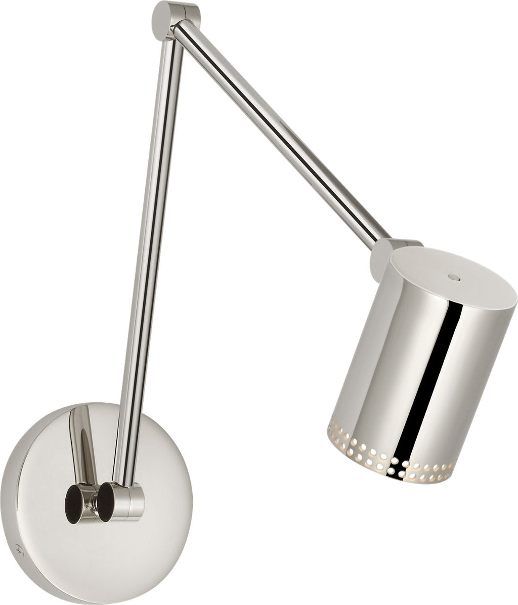 Precision 5" Double Library Light | Polished Nickel | White Glass