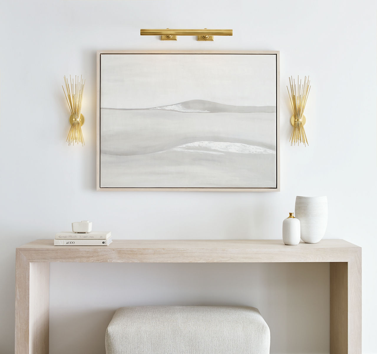 24" Cabinet Maker's Picture Light | Hand-Rubbed Antique Brass
