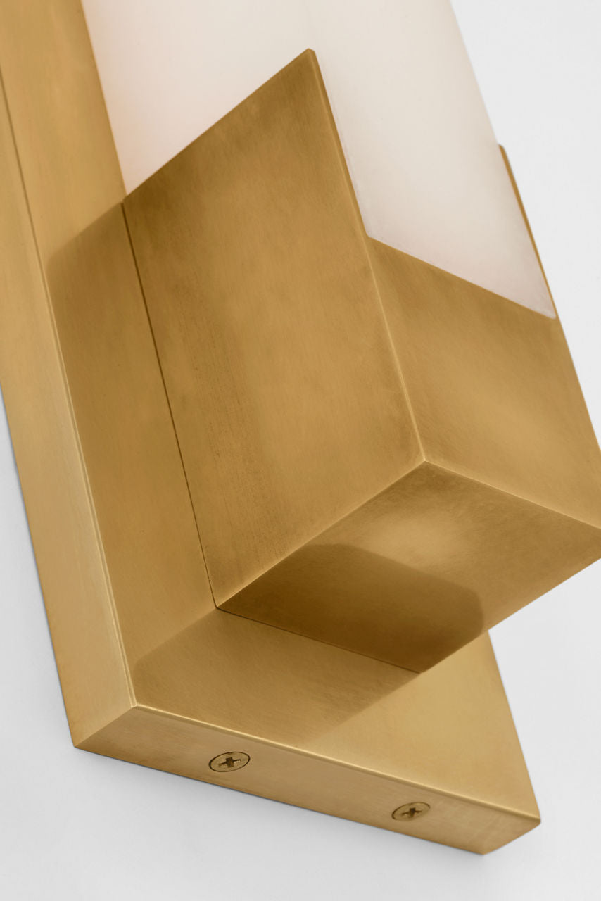 Covet 16" Bracketed Bath Light | Antique-Burnished Brass | Alabaster