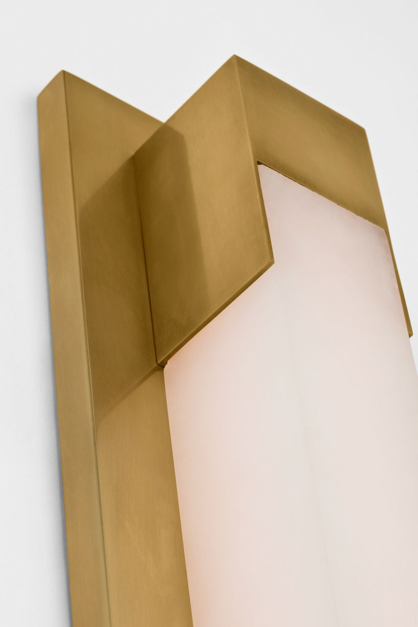 Covet 16" Bracketed Bath Light | Antique-Burnished Brass | Alabaster