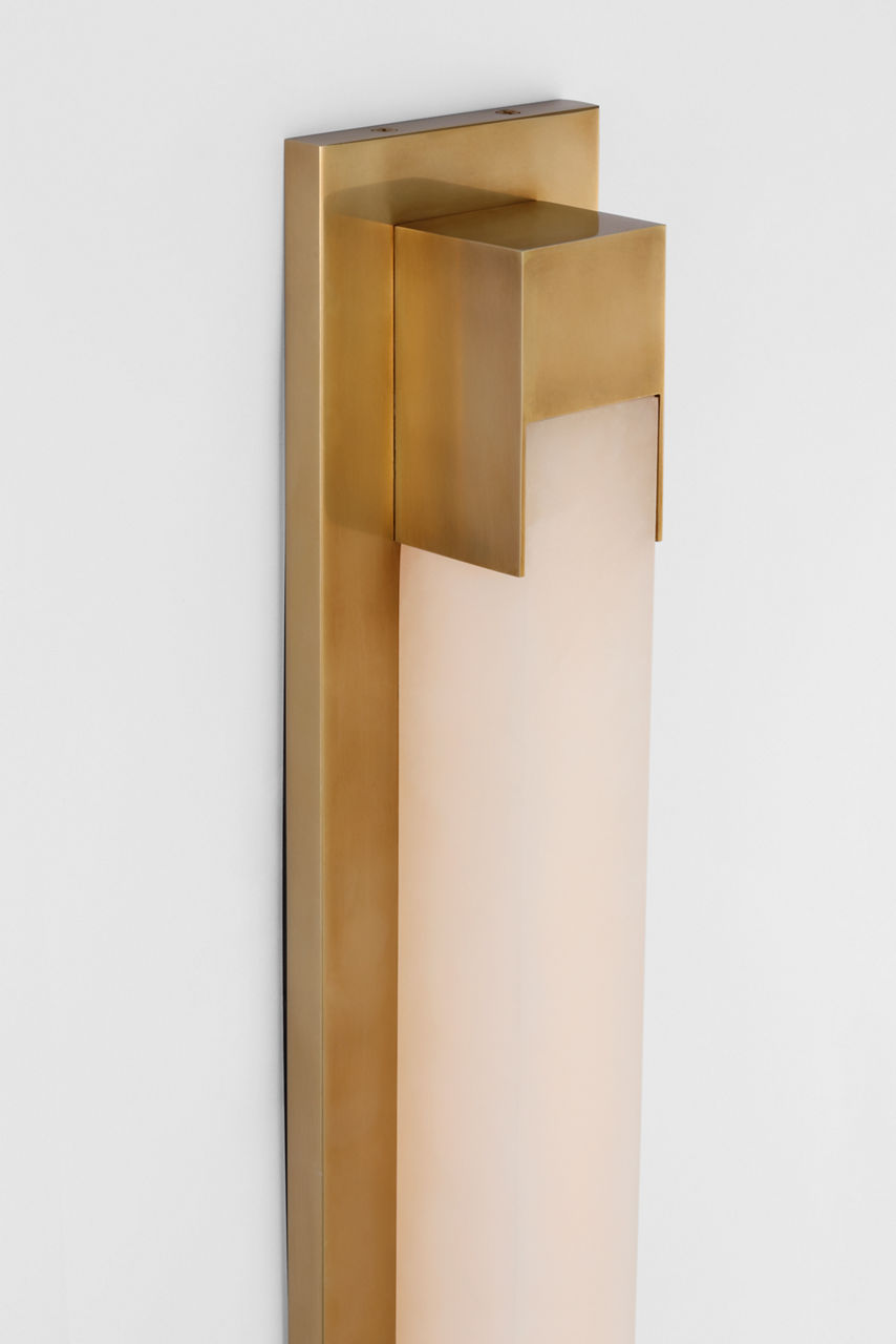Covet 21" Bracketed Bath Light | Antique-Burnished Brass | Alabaster