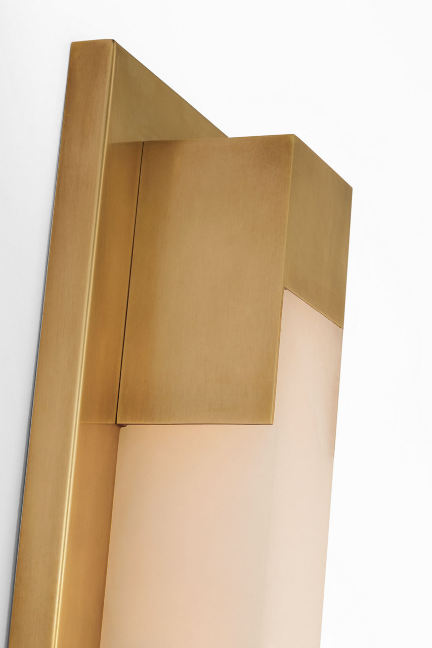 Covet 26" Bracketed Bath Light | Antique-Burnished Brass | Alabaster