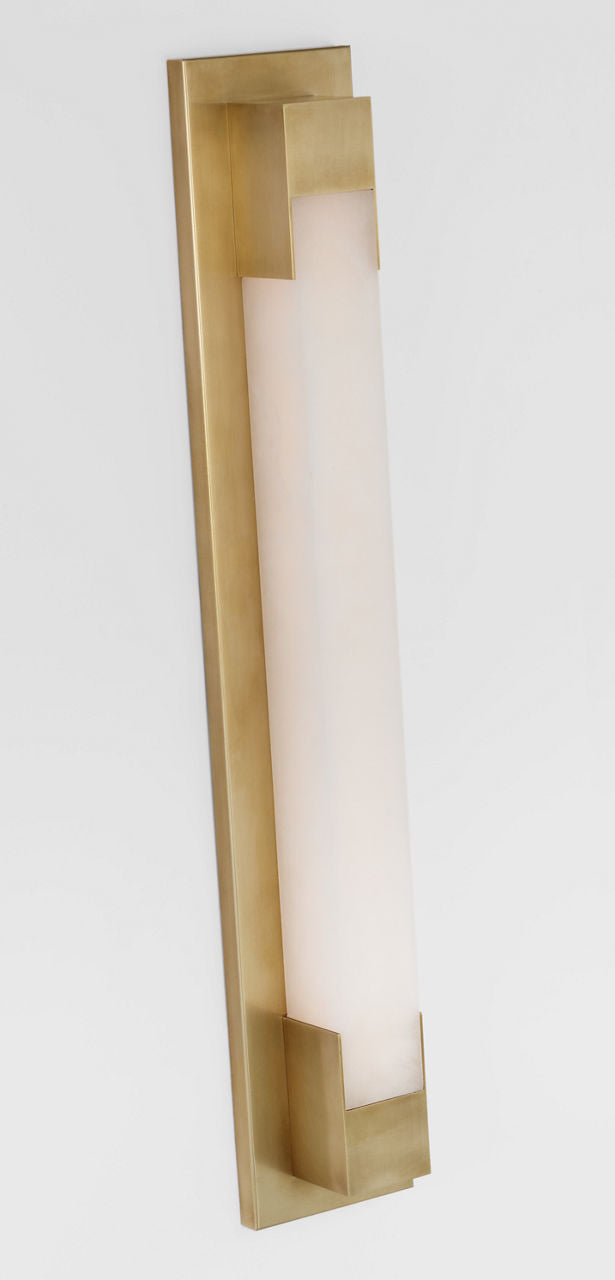 Covet 26" Bracketed Bath Light | Antique-Burnished Brass | Alabaster