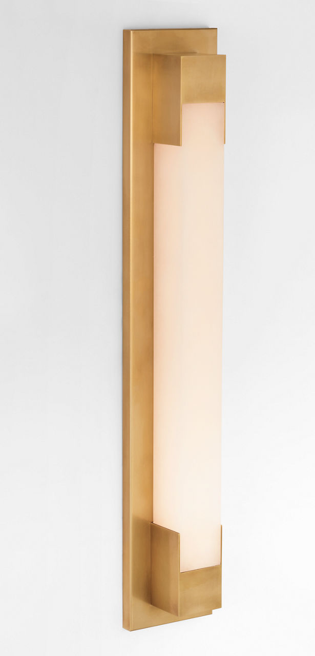 Covet 26" Bracketed Bath Light | Antique-Burnished Brass | Alabaster