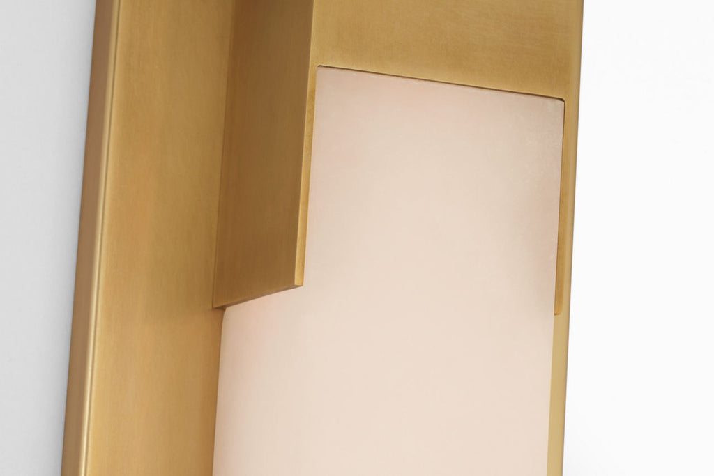 Covet 26" Bracketed Bath Light | Antique-Burnished Brass | Alabaster