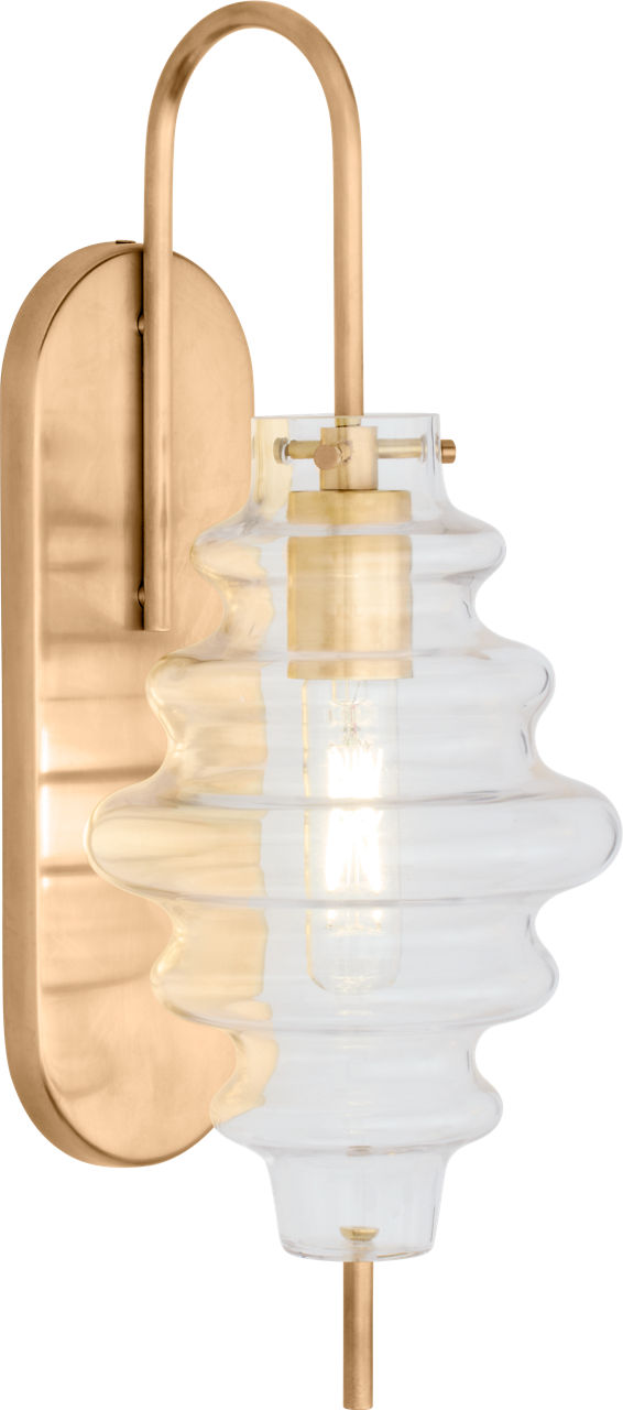 Tableau Large Sconce | Antique-Burnished Brass | Clear Glass