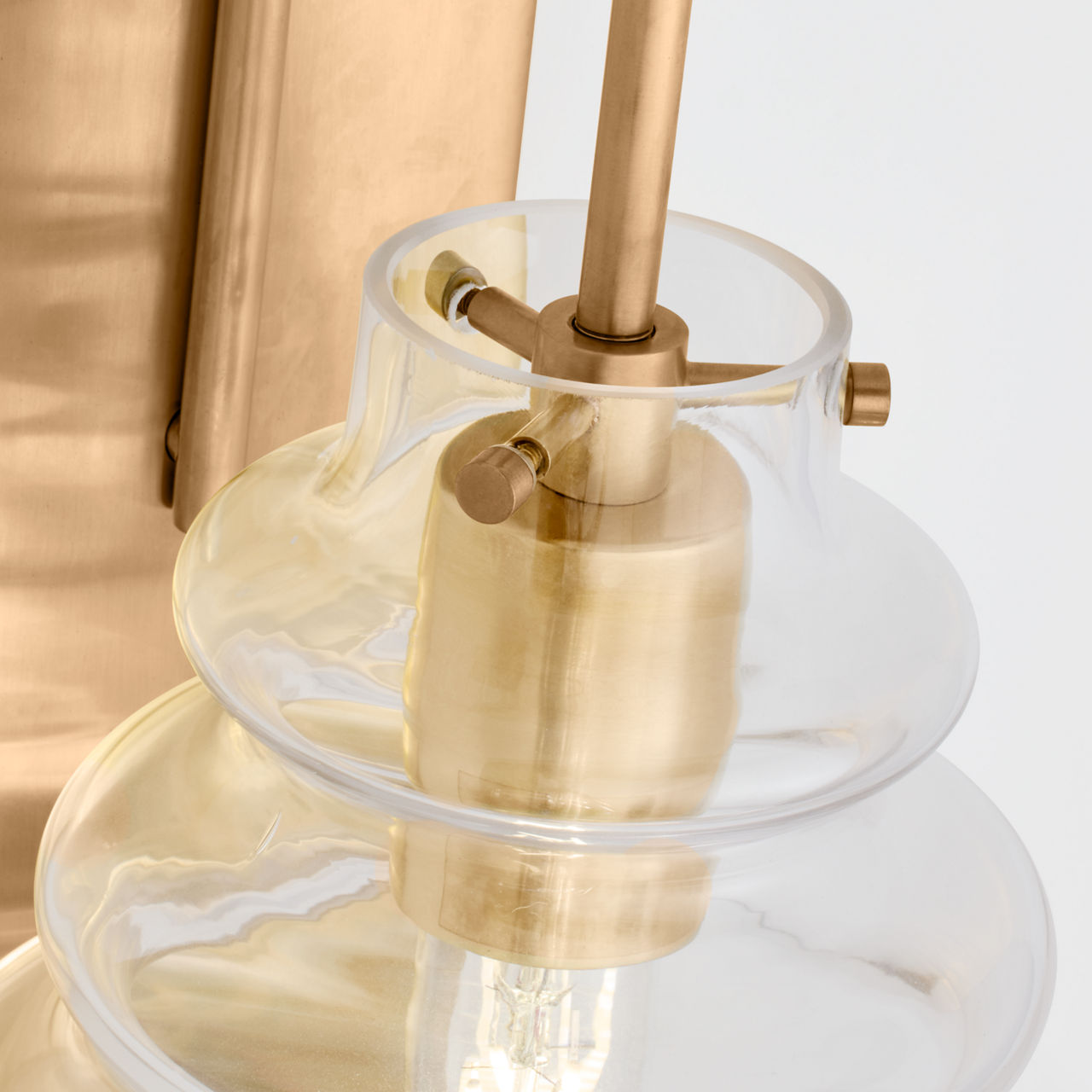 Tableau Large Sconce | Antique-Burnished Brass | Clear Glass