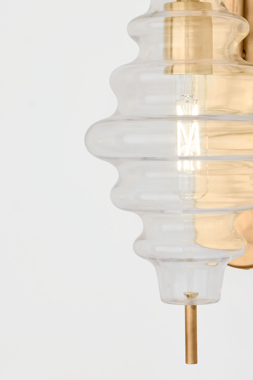 Tableau Large Sconce | Antique-Burnished Brass | Clear Glass