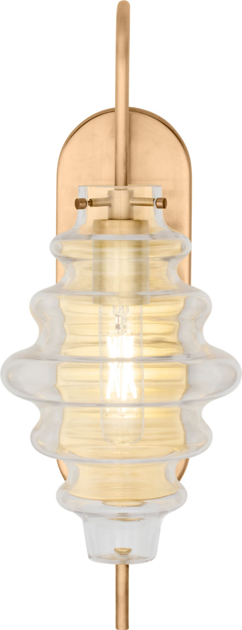 Tableau Large Sconce | Antique-Burnished Brass | Clear Glass