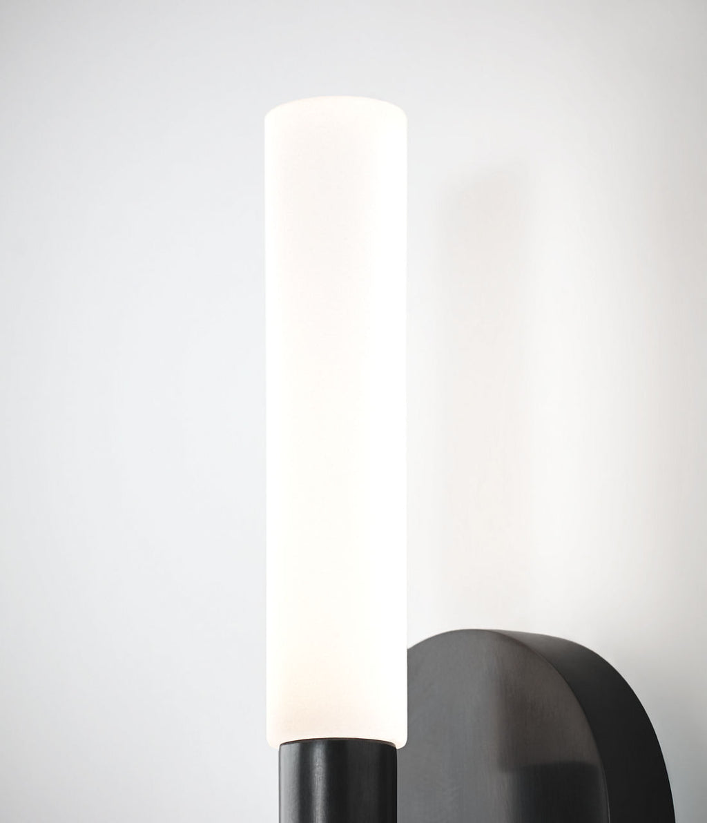 Rousseau Medium Bath Sconce | Bronze | Etched Crystal