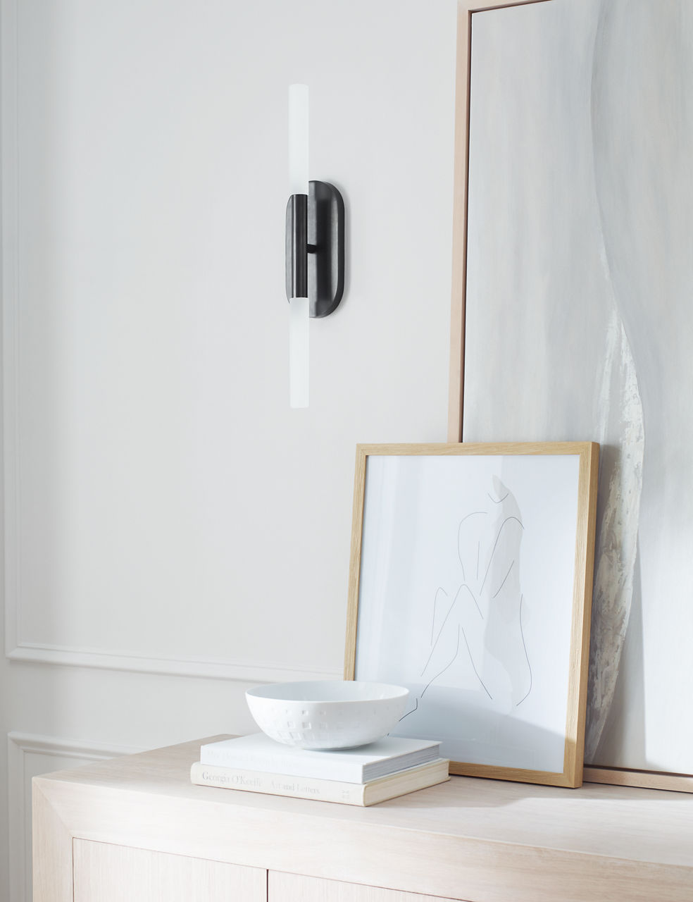 Rousseau Medium Vanity Sconce | Bronze | Etched Crystal
